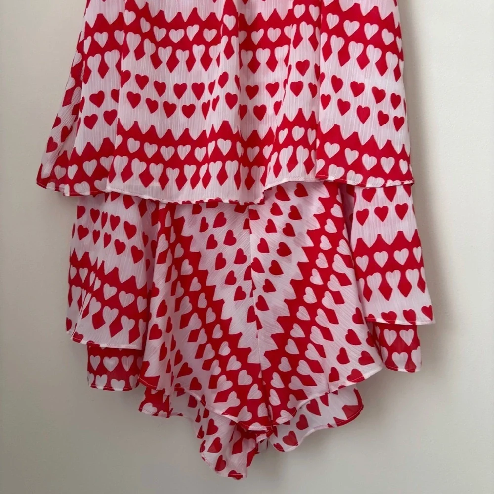Kate Spade Mini Heart Print Shortie PJ Romper Sleepwear Large
